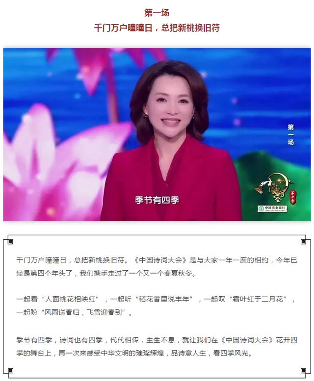 主持开场词中国诗词大会董卿教科书式唯美开场词堪称作文范本