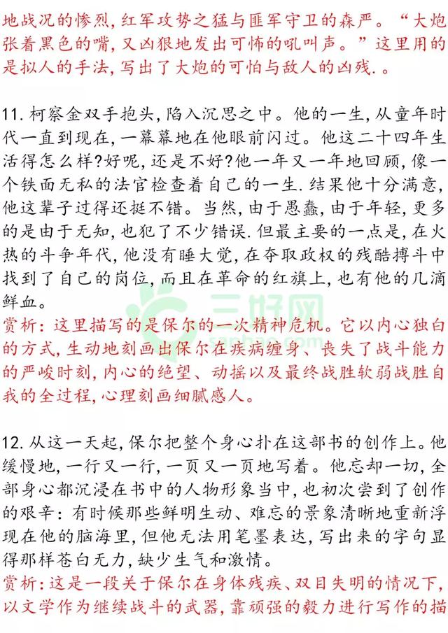 鋼鐵是怎樣煉成的好詞好句-名著導讀 | 《鋼鐵是怎樣煉成的》知識梳理